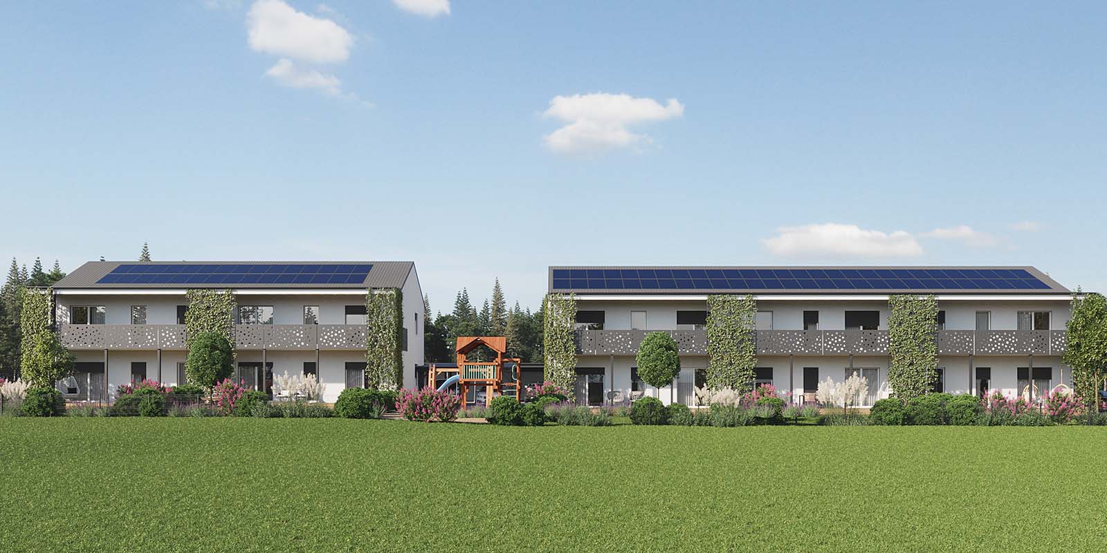 Wohnhäuser mit Photovoltakanlage